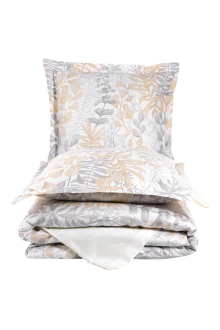 Parure de couette réversible en satin de coton - 83 fils/cm² - Beige