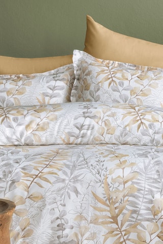 Parure de couette réversible en satin de coton - 83 fils/cm² - Beige