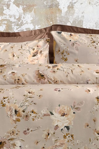 Parure de couette en satin de coton 83 fils/cm² - Beige