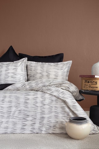 Conjunto de edredão em cetim de algodão Galaxy 83 fios/cm² - Cinzento e preto