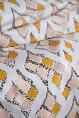 Conjunto de edredão em cetim de algodão Crassa 83 fios/cm² - Âmbar e branco