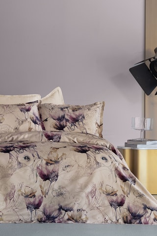 Parure de couette en satin de coton - 83 fils/cm² - Violet