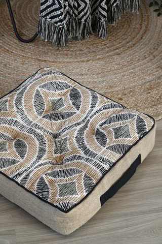 Almofada de chão - Natural - 45 x 45 x 10 cm