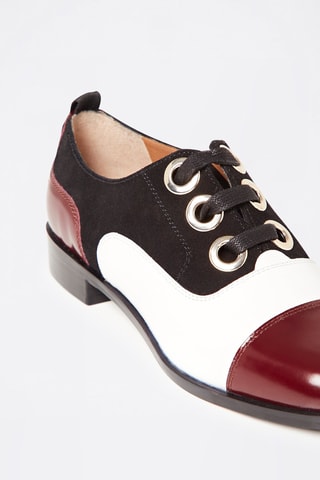 Richelieus en cuir  - Noir et blanc 