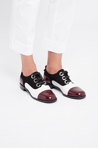 Richelieus en cuir  - Noir et blanc 