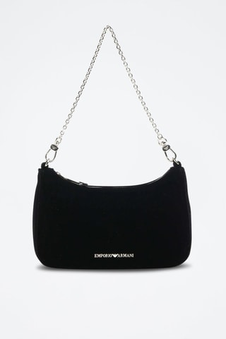 Sac porté épaule en velours - Noir - Emporio Armani