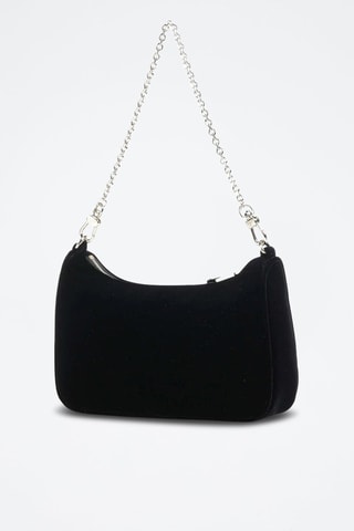 Sac porté épaule en velours - Noir - Emporio Armani