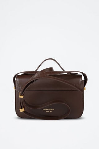 Sac bandoulière en cuir - Marron - Emporio Armani