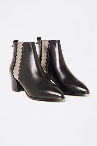 Bottines en cuir  - Noir 