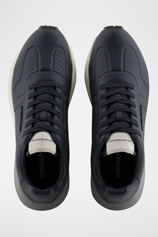 Baskets en cuir - Bleu marine - Emporio Armani