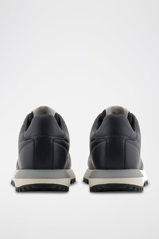 Baskets en cuir - Bleu marine - Emporio Armani