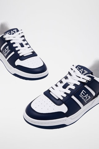 Baskets en cuir - Bleu marine - EA7