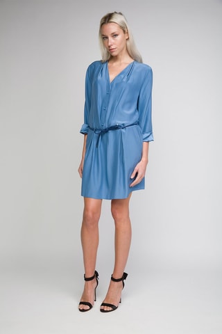 Robe chemise en soie - Bleu - Emporio Armani
