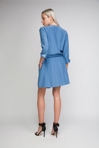 Robe chemise en soie - Bleu - Emporio Armani