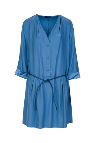 Robe chemise en soie - Bleu - Emporio Armani