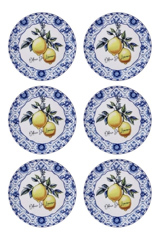 6 assiettes à dessert en céramique - 19 cm