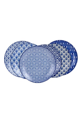 6 assiettes à dessert en porcelaine Azuli - 20,5 cm