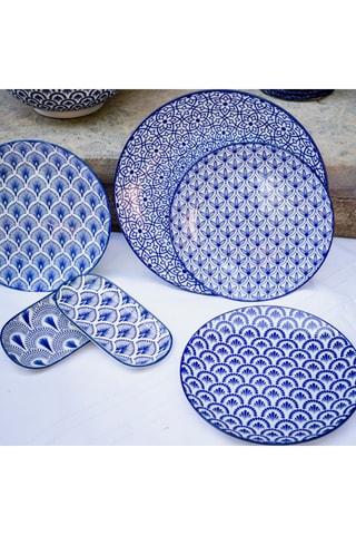 6 assiettes à dessert en porcelaine Azuli - 20,5 cm