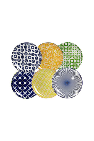 6 assiettes à dessert en porcelaine Sabaë - 21 cm