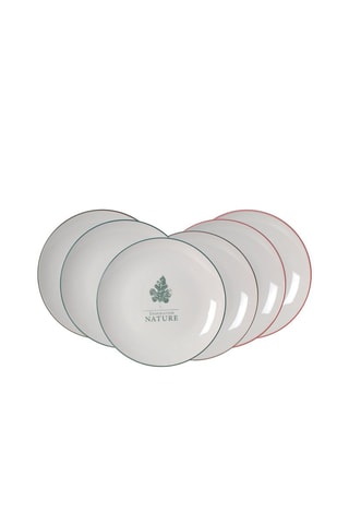 6 assiettes à dessert en porcelaine Hortus - 20 cm