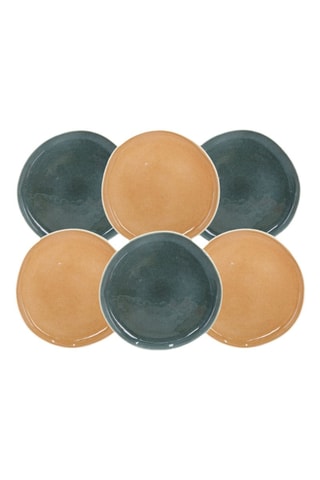 6 assiettes à dessert en céramique Coralia - 20,5 cm