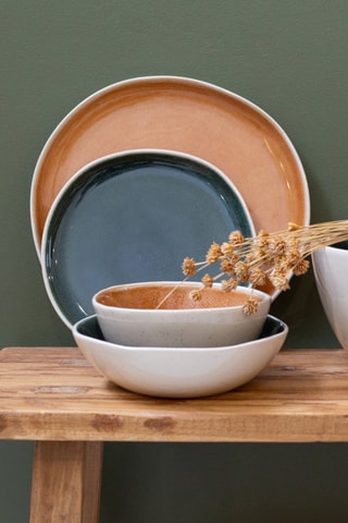 6 assiettes à dessert en céramique Coralia - 20,5 cm