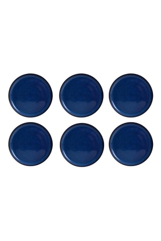 6 assiettes à dessert en céramique Blue Moon - 21 cm