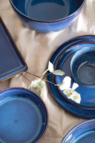 6 assiettes à dessert en céramique Blue Moon - 21 cm