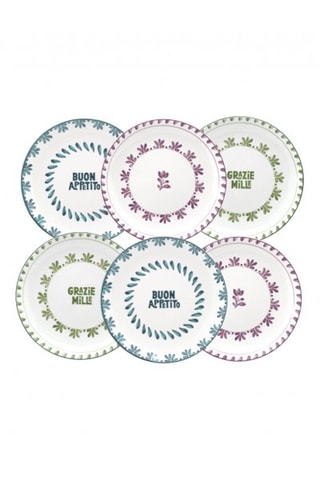 6 assiettes à dessert en porcelaine Trattoria