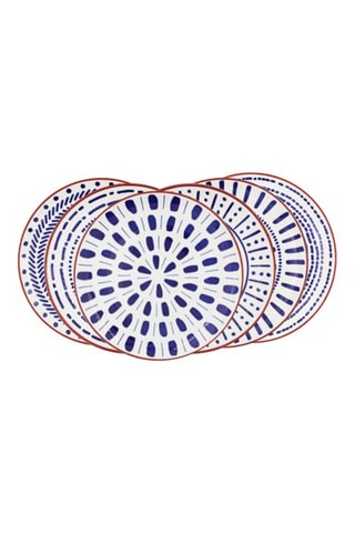 6 assiettes à dessert en porcelaine Santorin