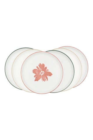 6 assiettes à dessert en porcelaine Hanae