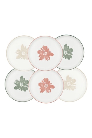 6 assiettes à dessert en porcelaine Hanae