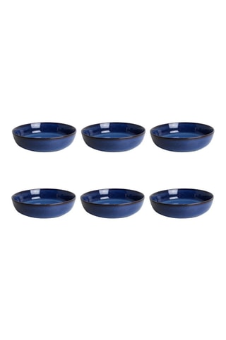 6 assiettes creuses en céramique Blue Moon - 90 cl