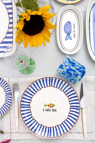 6 assiettes de service en céramique - 26 cm