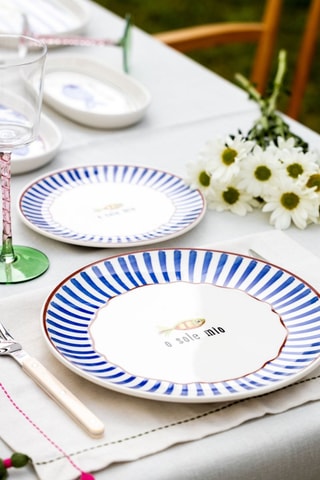 6 assiettes de service en céramique - 26 cm