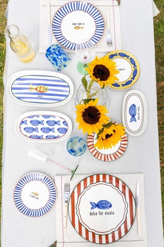 6 assiettes de service en céramique - 26 cm