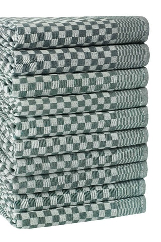 10 torchons - Vert et gris - 40 x 60 cm