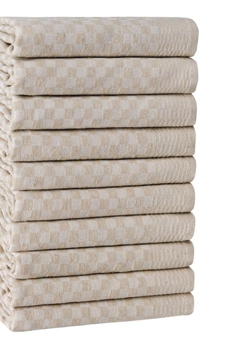 10 torchons - Beige