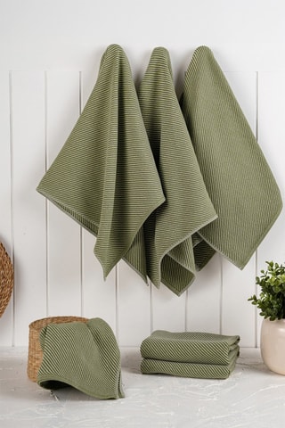 6 torchons de cuisine Eloise - Vert foncé