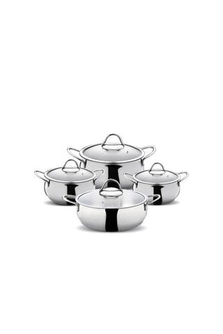 Batterie de cuisine en acier inoxydable - 8 pièces