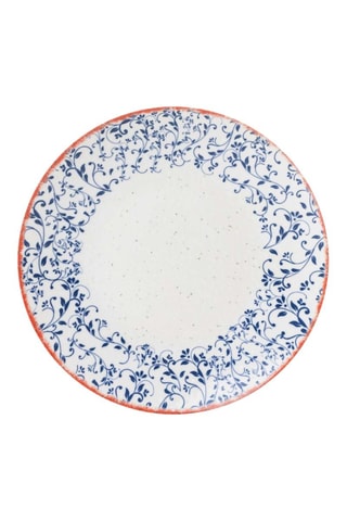 6 assiettes plates en porcelaine - 25 cm
