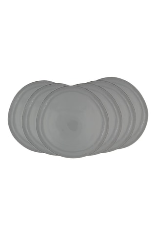 6 assiettes plates en céramique Galet - 20,3 cm