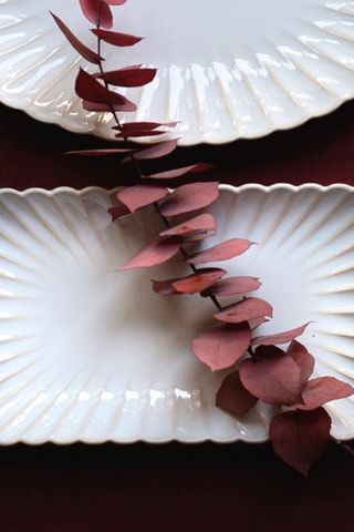 6 assiettes plates en céramique Blue Moon - 26 x 15 x 2,4 cm