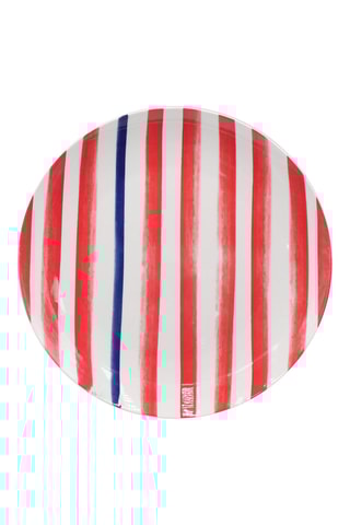 6 assiettes plates en porcelaine Le petit Cabanon - 26,5 cm