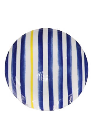 6 assiettes plates en porcelaine Le petit Cabanon - 26,5 cm