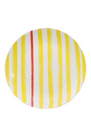 6 assiettes plates en porcelaine Le petit Cabanon - 26,5 cm