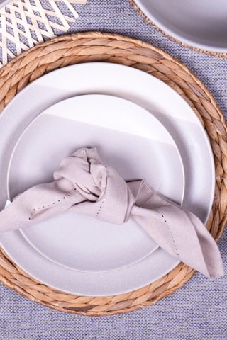 6 assiettes plates en céramique Terre de Sienne - 26,5 cm