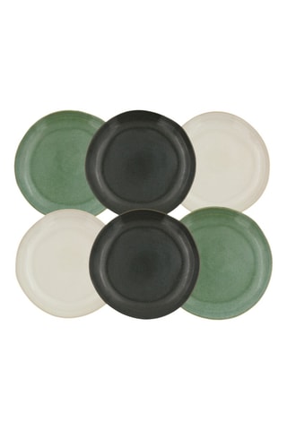 6 assiettes plates en céramique Mila - 26 cm