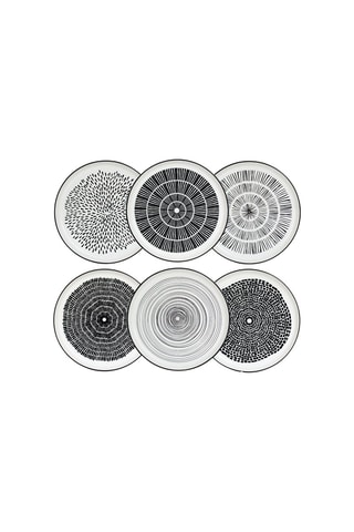 6 assiettes plates en porcelaine Yucatan - 26,5 cm