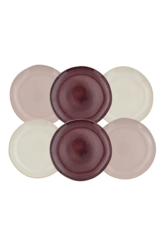 6 assiettes plates en céramique Terra - 26 cm